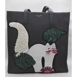 KATE SPADE New York North South Large Tote EMBELLISHED Cat Shoulder Bag Purse